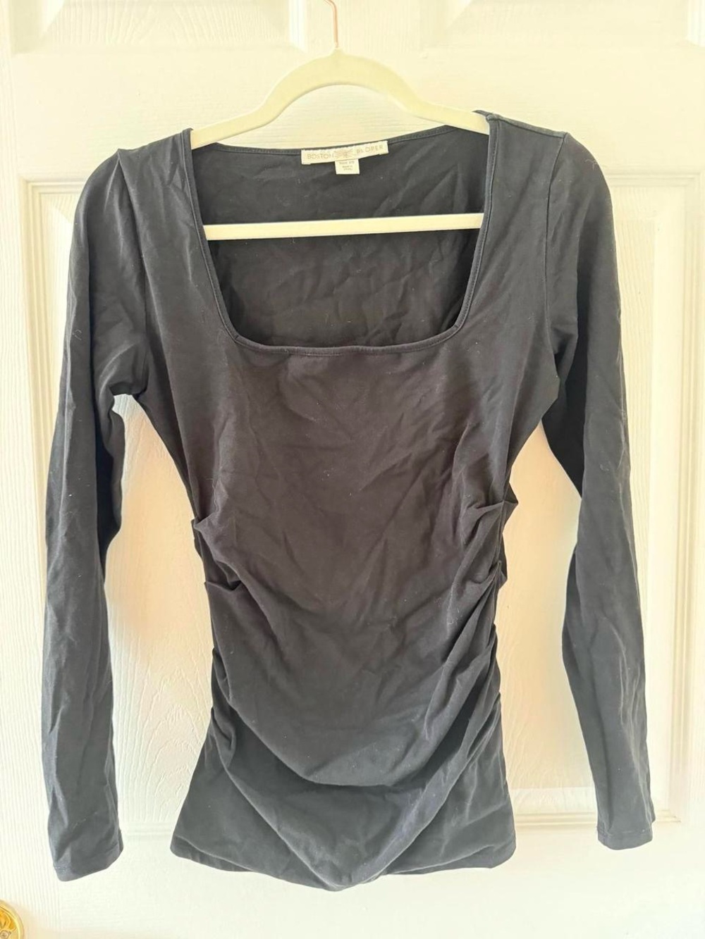 Long Sleeve Black Scoop Neck Women’s Top